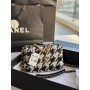 Chanel 19 Handbag 26CM Tweed Gold Ruthenium-tone AS1160 Black White