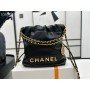 Chanel 23s Mini Shiny Calfskin Bag Black AS3980