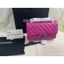 Chanel Classic Flap Bag 25cm Lambskin Silver Hardware Rose Pink