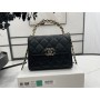 Chanel Kelly Chain Clutch Grained Shiny Calfskin AP3237 Black