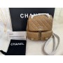 Chanel Large Duma Backpack Grained Shiny Calfskin Brown