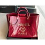 Chanel Large Shopping Bag 40CM Calfskin Tweed Gold- one Red A66941