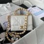 Chanel MIni Flap Bag Calfskin Leather Gold Hardware White