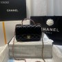 Chanel Mini Flap Bag Top Handle Lambskin AS2431 Black