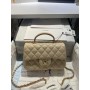 Chanel Mini Flap Bag Top Handle Lambskin AS2431 Khaki