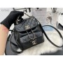 Chanel Small Duma Backpack Calfskin Gold Black AS2908