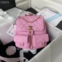 Chanel Large Duma Backpack Grained Shiny Calfskin Pink