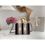 Chloé Small Woody Linen Tote Black Brown