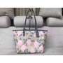 Coach 25874 Rose Reversible Jumbo In Khaki Rose Floral
