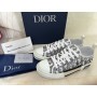 Dior B23 Low Top Unisex Sneakers White and Black Dior Oblique Canvas