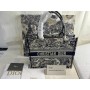Dior Book Tote Ecru and Blue Toile de Jouy Embroidery