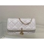 Dior Lady Dior Bag 19CM Lambskin Cannage White