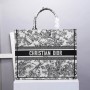 Dior Large Book Tote 41CM Embroidery Black White