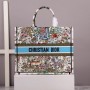 Dior Large Book Tote 41CM Forest Motif Embroidery White
