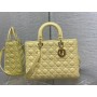 Dior Large Lady Dior Bag 32CM Ultramatte Cannage Calfskin Yellow