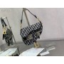 Dior Large Saddle Strap Bag 25cm Blue Dior Oblique Embroidery