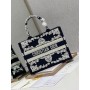 Dior Medium Book Tote 36CM D-lace Embroidery Black White
