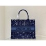 Dior Medium Book Tote 36CM Embroidery Blue