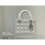 Dior Medium Lady Dior Bag Cannage Calfskin White