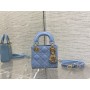 Dior Micro Lady Dior Bag 12CM Ultramatte Cannage Calfskin Blue