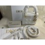 Dior Mini Lady Dior Bag Latte Patent Cannage Calfskin