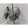 Dior Mini Saddle Strap Bag 21CM Blue Dior Oblique Jacquard