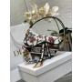Dior Saddle Bag Dior Petites Fleurs Embroidery White
