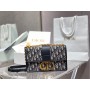 Dior 30 Montaigne East-West Chain Bag 25CM Blue Dior Oblique Jacquard