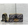 Dior 30 Montaigne East-West Chain Bag 21CM Blue Dior Oblique Jacquard
