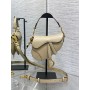 Dior Small Saddle Bag Grained Calfskin Beige
