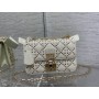 Dior Cannage Dioraddict Studded Bag Lambskin White