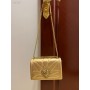 Dolce & Gabbana Devotion Crossbody Bag Quilted Nappa Leather Gold