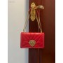 Dolce & Gabbana Devotion Crossbody Bag Quilted Nappa Leather Shiny Red