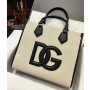 Dolce & Gabbana Shopping Bag DG Embossed Calfskin Nappa Ivory