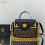 Fendi Fendace La Medusa Medium Handbag Gold Baroque Print