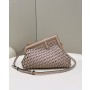 Fendi First Small Braided Leather Bag Pink