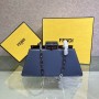 Fendi Large Patent Peekaboo Cut Bag Navy Blue