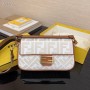 Fendi Medium Baguette FF Bag White