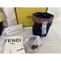 Fendi Mini Mon Tresor Bucket Bag In FF Motif Canvas Blue