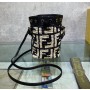 Fendi Mon Tresor Mini Ff-Logo Raffia Bucket Bag
