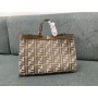 Fendi Peekaboo Ff Fabric Medium Tote Bag Brown