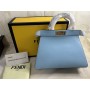 Fendi Small Peekaboo Iseeu Bag In Nappa Leather Sky Blue