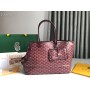 Goyard Chien Gris Bag Goyardine Canvas and Chevroches Calfskin Burgundy