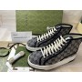 Gucci GG Canvas Platform Men High Top Sneaker Navy Blue