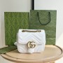 Gucci GG Marmont Matelassé Mini Shoulder Bag 739682 White