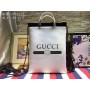 Gucci Print Leather Drawstring Backpack Bag White