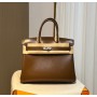 Hermes Birkin 25cm Bag Silver Hardware Brown