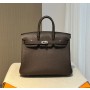 Hermes Birkin 25cm Togo Clemence Leather Ebene