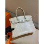 Hermes Birkin 30cm Matte Alligator Crocodile Silver Hardware