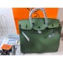 Hermes Birkin 35cm Bag Palladium Plated Army Green